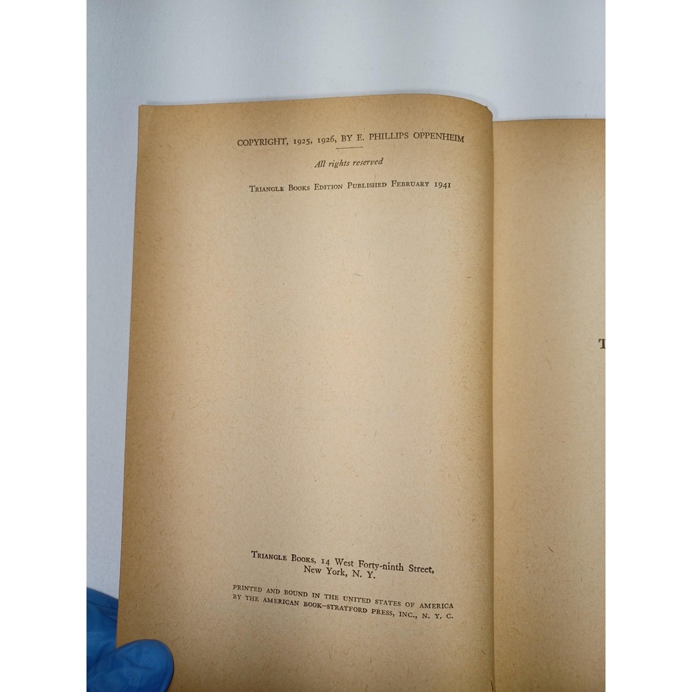 Vintage The Interloper E. Phillips Oppenheim Mystery Triangle Books 1941 Hardcov - Picture 4 of 8